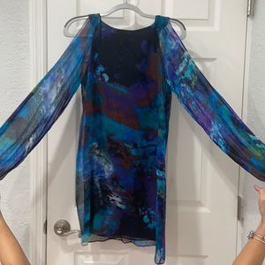 Long sleeve multi color dress